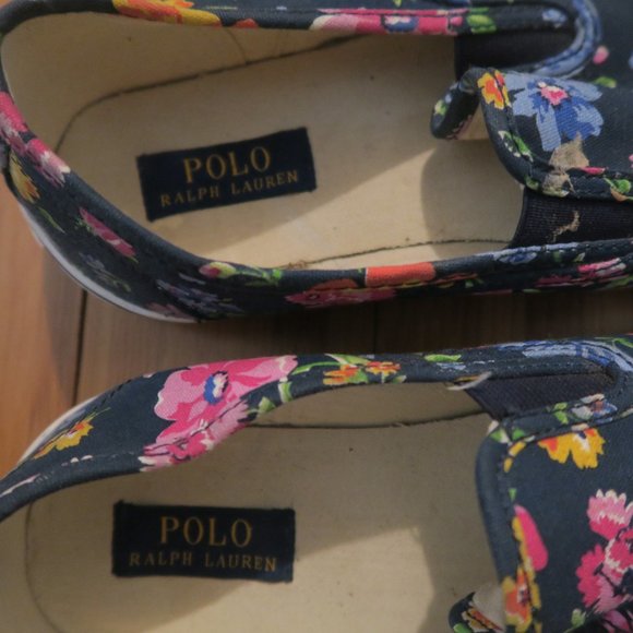 Polo Ralph Lauren Mytton Navy Floral Canvas Men\'s Sneakers Size 10 D main image 8